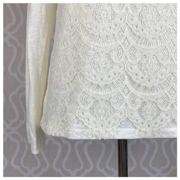 Lauren Conrad Ivory Lace Knit Top - Picture 7 of 11